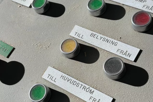Close-up of a dashboard. Photo.